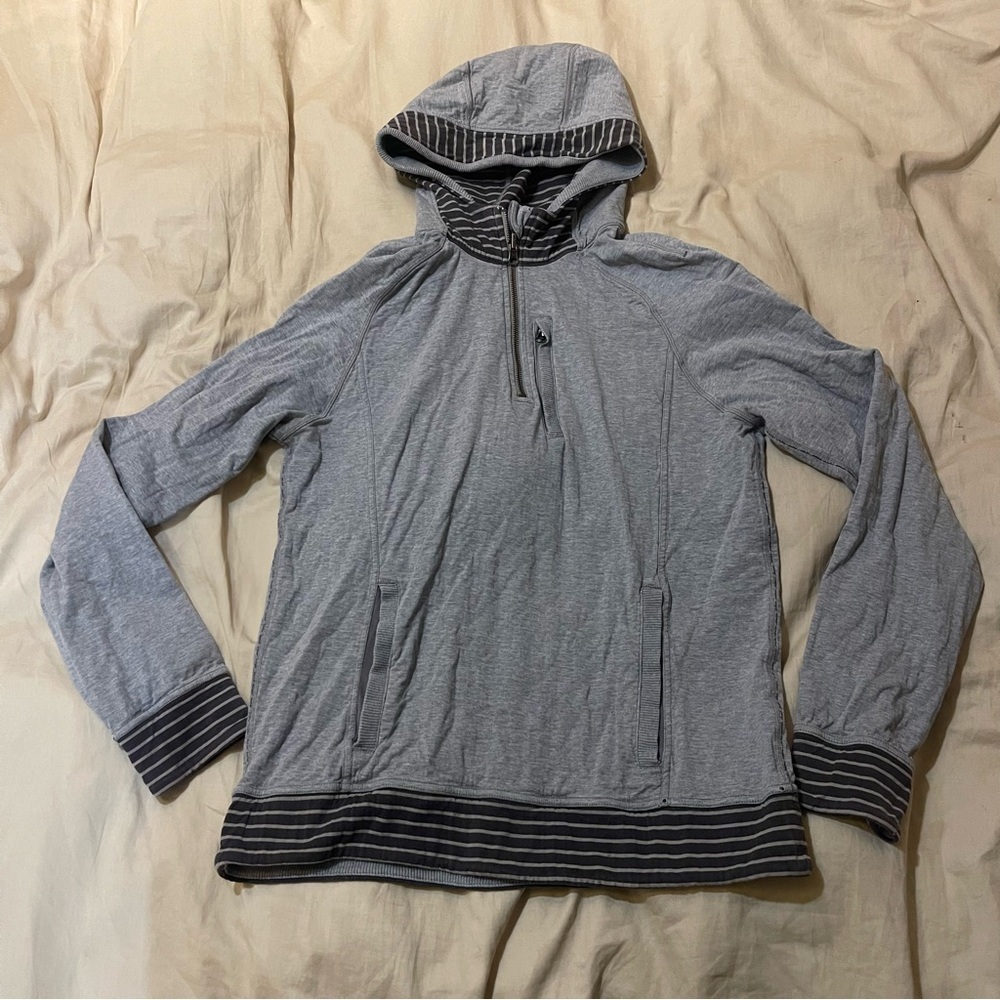 Lululemon Athletica Men's Gray Quarter Zip Hoodie Size M